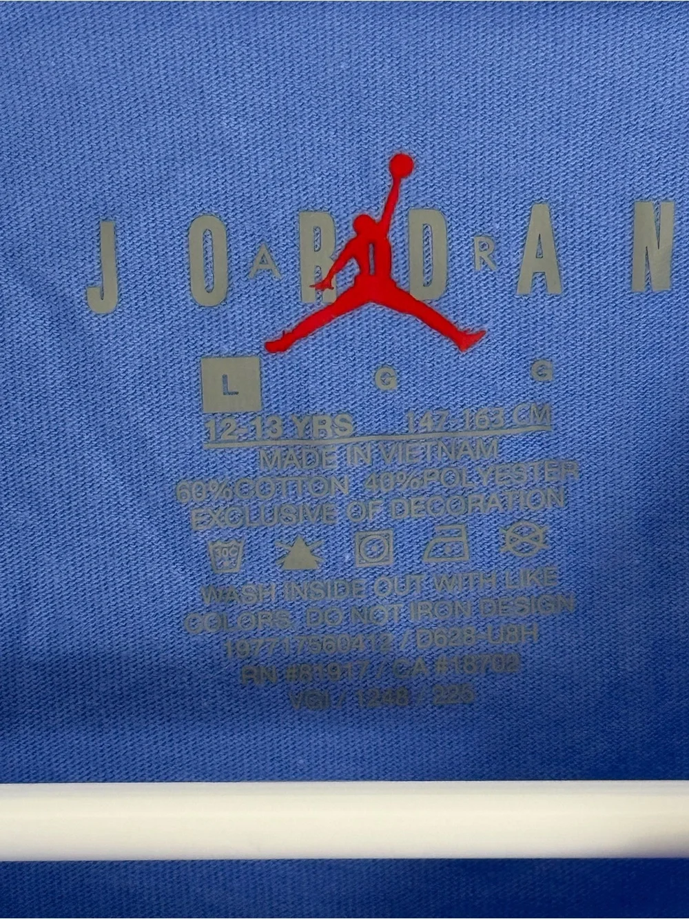 Jordan Short-Sleeve Logo Tee in Blue with Red Jumpman